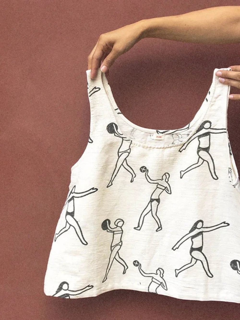 Po-Em CLASSIC COTTON TANK TOP IN VILLA BLOCK PRINT